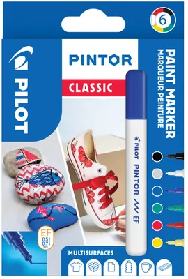 Immagine prodotto di PILOT 537496 Pennarello a pigmenti PILOT PINTOR, extra fine, set di 6 "CLASSIC"