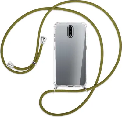 Produktbild von Handykette Backcover-Schutzhülle mit Band (Metall silberfarben) für Nokia 2.3 - khaki