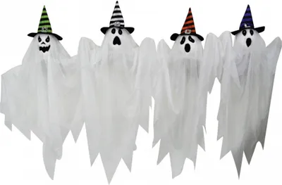 Produktbild von Kinderfreundlicher Halloween Geist mit Hexenhut 70cm