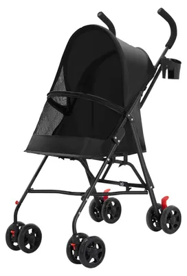 Produktbild von Faltbarer Haustierwagen - Hunde- und Katzenwagen - Wasserdicht - 4 Räder - Getränkehalter - 300D-Oxfordstoff - Schwarz
