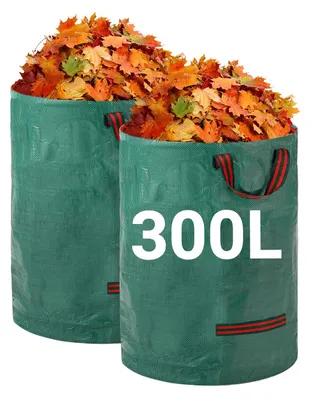 Immagine prodotto di Velway, sacco per rifiuti da giardino, capacità 2 x 300 litri, sacco per foglie, stabile e autoportante