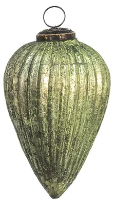 Productafbeelding van Clayre & Eef Kerstbal XL, diameter 9 cm, groen, glas