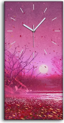 Produktbild von Dekor Leinwand Uhr Wandbilder Geräuschlos Kunstdruck 30x60 ÖlMalerei Bäume - weiße Hände