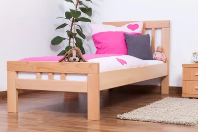 Produktbild von Kinderbett / Jugendbett "Easy Premium Line" K8, Buche Vollholz massiv natur - Maße: 90 x 200 cm