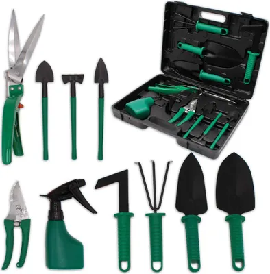 Produktbild von Gartenhandwerkzeug-Set, Pflanzset, Gartenarbeitswerkzeug, Geschenk für Gradenring-Liebhaber (10 Stück)