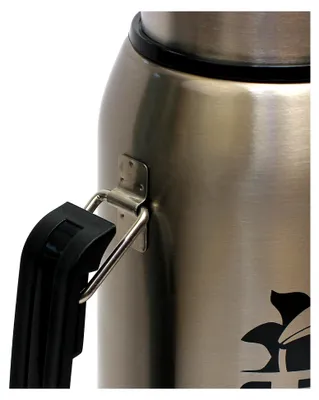 Produktbild von Largoinox Vacuum Flask 1L Schwarz ● INOX 18/8 Edelstahl Thermoflasche ● Ideal für Mate Tee ● Hält 8 Stunden heiß/kalt ● BPA frei, spülmaschinenfest ()