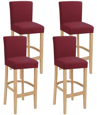 Immagine prodotto di Coprisedie elasticizzati, lavabili e removibili, per sedia girevole o sedia da pranzo, colore bordeaux, confezione da 4 pezzi