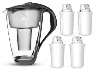 Obrázok produktu pre Kanvica na filtráciu vody Dafi Crystal s objemom 2 litre, vybavená LED indikátorom a 4 filtrami Classic, bez obsahu BPA. CRYSTAL