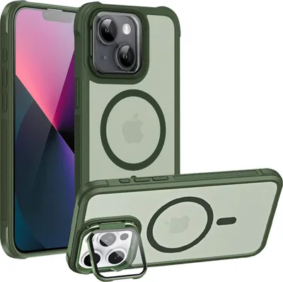 Obrázek produktu pro Ochranný kryt pro pouzdro iPhone 13, kompatibilní se skládacím ochranným skleněným stojanem MagSafe pro fotoaparát