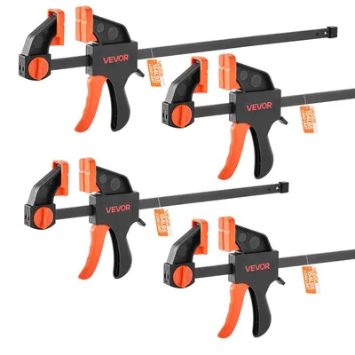 Produktbild von VEVOR Holzspannzangen, 2er-Pack 24" Einhandzange/Spreader, Schnellwechsel-F-Spannzange mit 300 lbs Tragfähigkeit, Hochfester Kunststoff und Kohlenstoffstahl, Holzspannzangen für Holz- und Metallbearbeitung, Schnellklemme-Verbessert-a, 12 inchx2+6 inchx2
