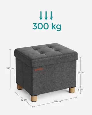 Obrázek produktu pro SONGMICS Sedák na stoličku, 29 l, skládací sedák, úložný box, tmavě šedý