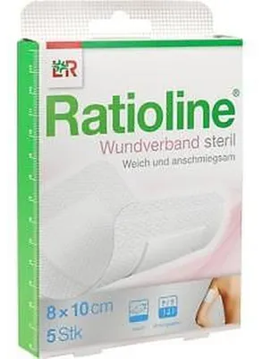 Image de Pansement Ratioline 10 cm x 8 cm stérile, 5 pces Pansements adhésifs