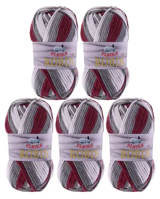 5 x 100g Farbverlaufsgarn Robin Color Antipilling Winterwolle mehrfarbig
