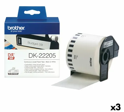 Produktbild von Brother DK-22205, Schwarz auf weiss, Etikettenrolle, DK, Weiß, Thermodirekt, China
