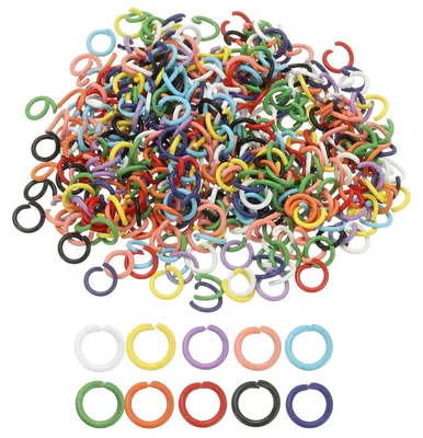 Offene Sprungringe 8 mm, 400 Stück, Metall, 10 Farben