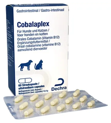Produktbild von Cobalaplex 60 Kapseln Cobalamin, Vitamin B12, Hund, Katze, Verdauung Präbiotikum