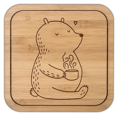 Produktbild von Mr. & Mrs. Panda Tassenuntersetzer Bär Morgenkaffee - Transparent - Geschenk, Hocheitstag, für Partner, Liebesbeweis, Untersetzer Kork, gläseruntersetzer, Valentinstag
