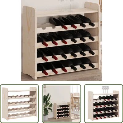 Zdjęcie produktu dla The Living Store Stojak na wino z górną półką 67,5x25x60 cm lite drewno sosnowe