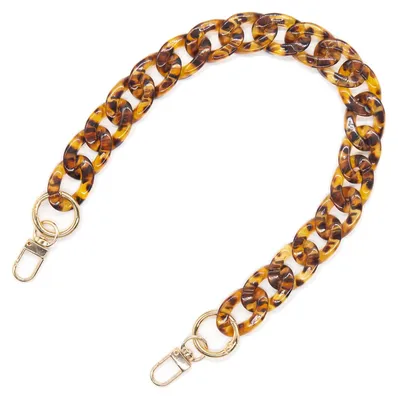 Productafbeelding van Acryltashenketting - Vervangingsriemen met luipaardprint - voor handtassen en clutchbags - 40 cm