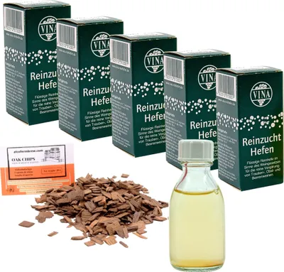 Produktbild von 5 x VINA Weinhefe für 100L - Kaltgärhefe, Set für 500L Wein, Vina Wein Hefe, Wein Flüssighefe