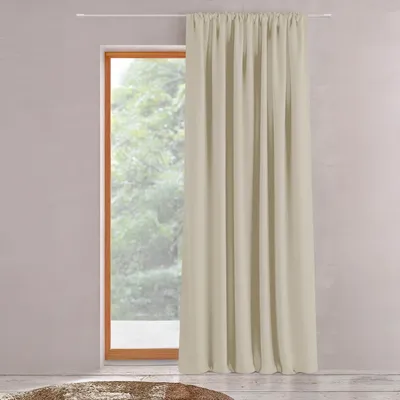 Image de Rideau à galon fronceur Effet Lin Beige 140x280cm KILAVA