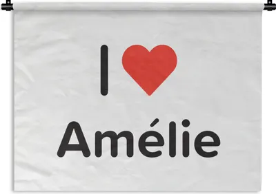 Produktbild von MuchoWow® Wandteppich Wandbehang Ich liebe - Amélia - Mädchen 120x90 cm Tapisserie Dekoration Wandtuch - Wohnen - Aufhänger für die Wand