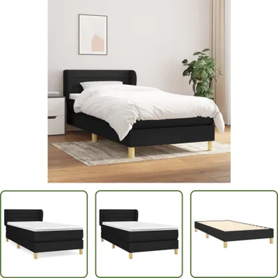 Produktbild von The Living Store Boxspringbett mit Matratze Schwarz 90x190 cm Stoff