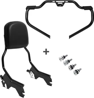 Produktbild von Set STS23 Sissybar mit Dockingkit + Sturzbügel für Harley Davidson Fat