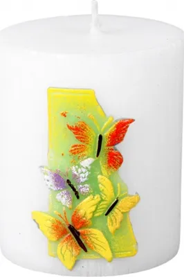 Zdjęcie produktu dla Świeca wielkanocna rzeźbiony motyl d6x7cm