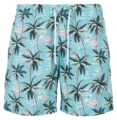 Produktbild von Urban Classics - Badeshorts Rundum bedruckt für Herren TN1339 (XS) (Blau/Grün)