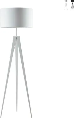Produktbild von Stehlampe Dreibein aus Metall mit Stoffschirm Ibis - Weiß