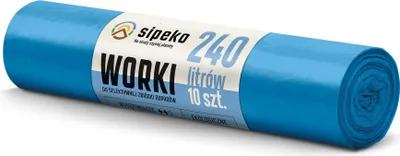 Zdjęcie produktu dla LDPE Worki na śmieci SIPEKO 240L 10szt. NIEBIESKIE