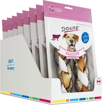 Produktbild von DOKAS - Kauzopf mit Fischhaut 8er Pack (8 x 120g)
