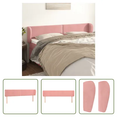 Produktbild von The Living Store Kopfteil mit Ohren Rosa 203x23x78/88 cm Samt