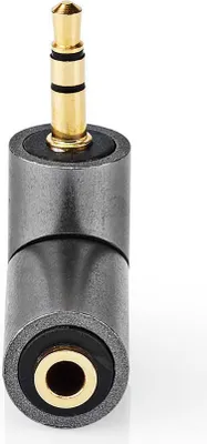 Produktbild von Nedis Stereo-Audio-Adapter - 3.5 mm Stecker - 3.5 mm Buchse - Vergoldet - Gerade - Aluminium - Gold / Gun Metal Grau - 1 Stück - Verpackung mit Sichtfenster