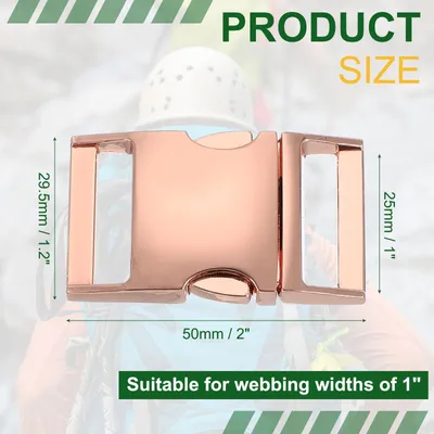 Produktbild von Metallschnalle, 4er-Pack Schnellverschlussclips fš¹r Gep?ckgurt Riemen Rucksackgurt(1,2" x 2", RosšŠgold)