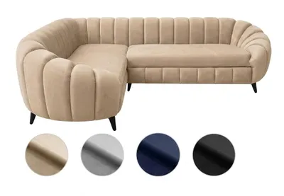 Produktbild von Verno Ecksofa 210x270 cm, HR45 Schaum und Bonellfedern, freistehend, moderne Steppung, beige