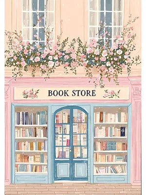 Image de Kit de peinture diamant, motif floral, couleur rose, pour une librairie, dimensions 30x40 cm, technique 5D, remplissage complet