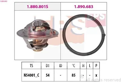 Obrázek produktu pro Termostat chladicí kapaliny EPS, 85°C, pro vozidla HYUNDAI ix35 (LM, EL, ELH) a KIA SPORTAGE (SL)