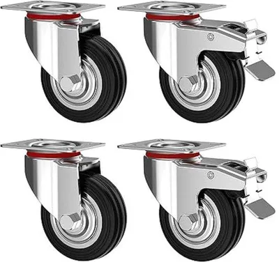 Produktbild von Schwere Lastrollen / Trolleyrollen für Möbel - Gummische Gewichtsrollen - Schwerlastrollen 200kg