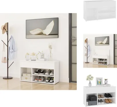 Obrázek produktu pro vidaXL Lavice na boty bílá 80x30x45 cm materiál na bázi dřeva - Botníky a skříně