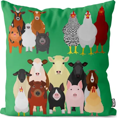Produktbild von VOID Tiere auf dem Bauernhof Kissenbezug Kissenhülle Sofakissen Kissen Deko Outdoor-Kissen Dekokissen