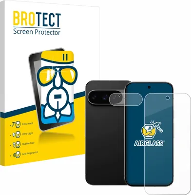 Produktbild von BROTECT Schutzglas für Google Pixel 9 Pro (Display+Kamera) Schutzfolie Panzer Folie Glas Display Schutz klar