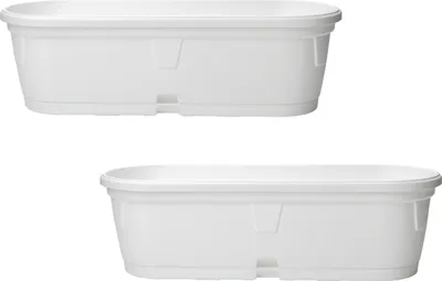 Produktbild von 2x Blumenkasten länglich 50 cm weiss