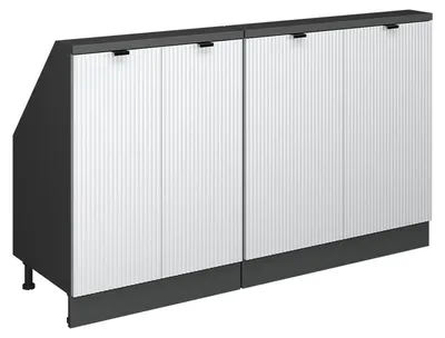 Obrázek produktu pro Kuchyňská skříňka pod šikmou střechu Vicco R-Line Bílé zvlnění 140 cm Sada 2 kusů, Model 60606