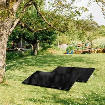Produktbild von 1000 Watt, Garten, Bifazial Komplettset, Balkonkraftwerk, Germany 15m Anschlusskabel, Hoymiles HiBattery 1920 AC