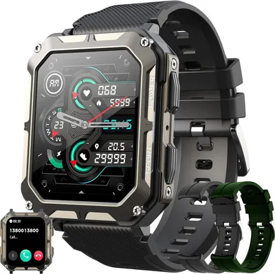 Produktbild von SGDDFIT Smartwatch Herren 1.81'' HD Display Telefonfunktion 123 Sportmodi Herzfrequenz Blutdruck Schlafmonitor Schrittzähler 5ATM Wasserdicht