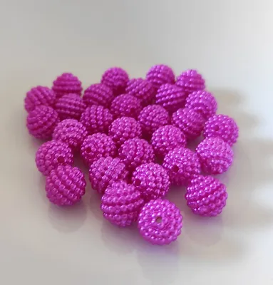 Produktbild von Bubble Perlen rund aus Acryl, 10 mm, 30 Stück, Pink