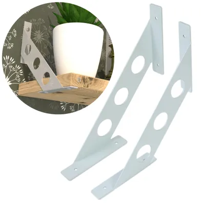 Produktbild von Moderne Regalträger für Wandregale, FLEX 200 x 200 mm, weiß, 2 Stück
