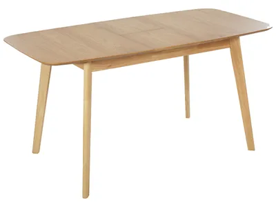 Produktbild von BELIANI Esstisch Helle Eiche MDF-Platte 120 x 75 cm Ausziehbar 150 x 75 cm Rechteckig Skandinavisch Holzoptik Ausziehtisch Küche Wohnküche